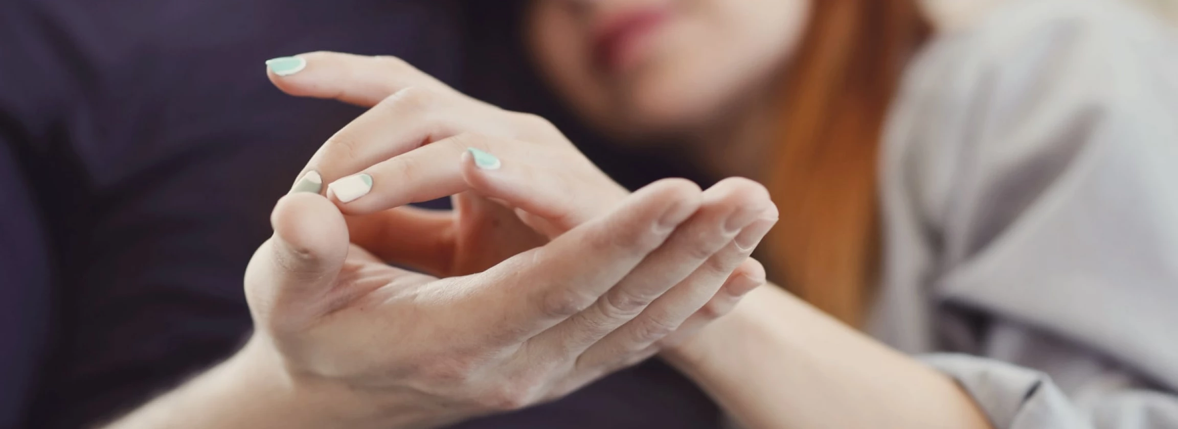 woman feeling secure sitting next to husband