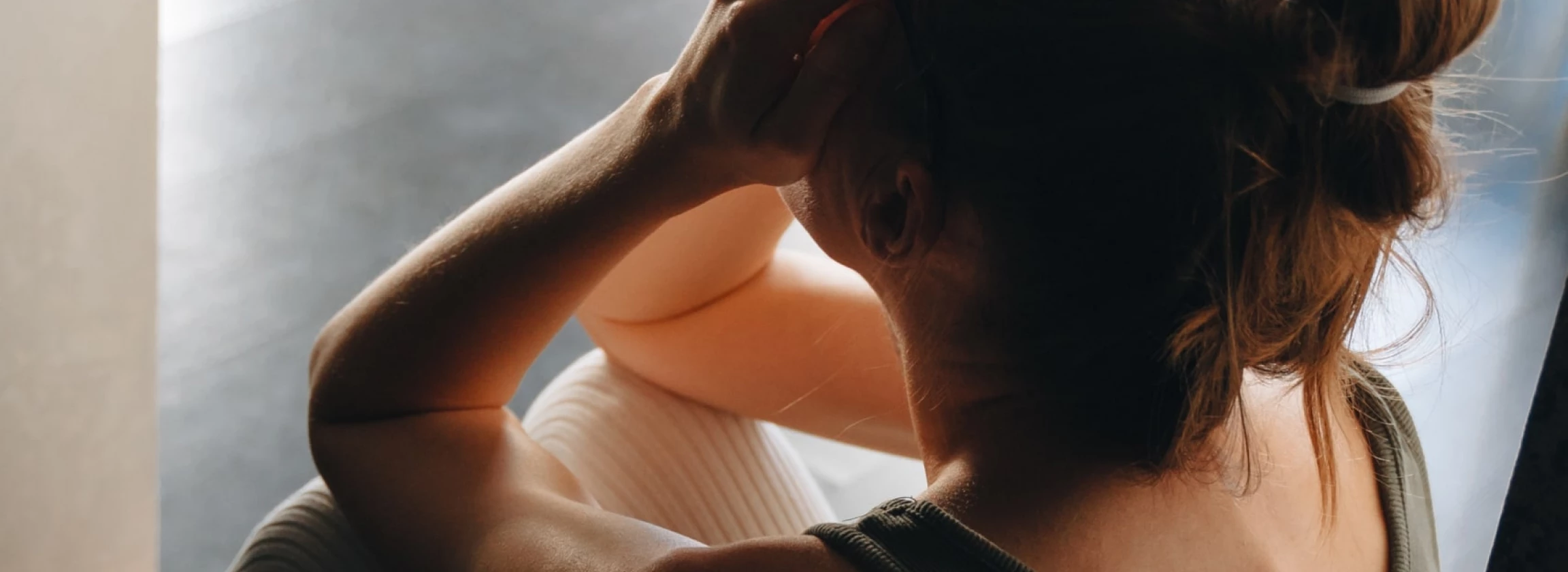 Frustrated woman feeling lonely sad pondering suffer from miscarriage abortion anxiety grief sorrow