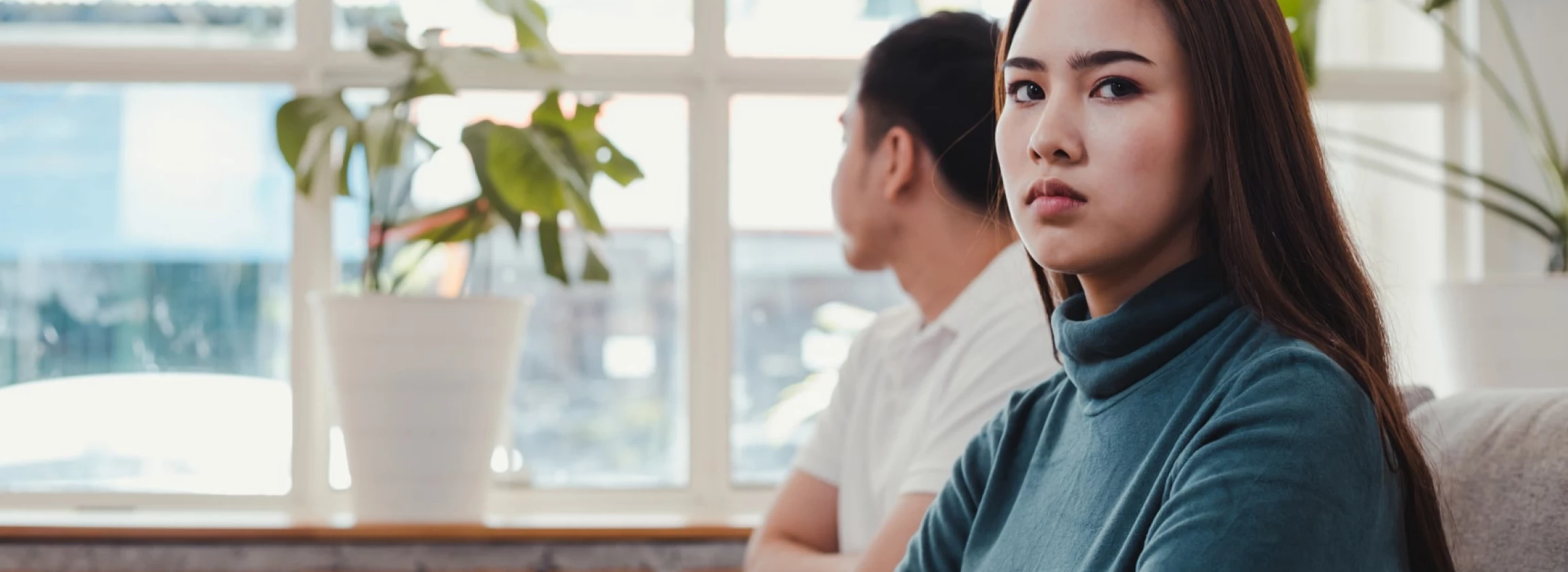girl is angry with boyfriend