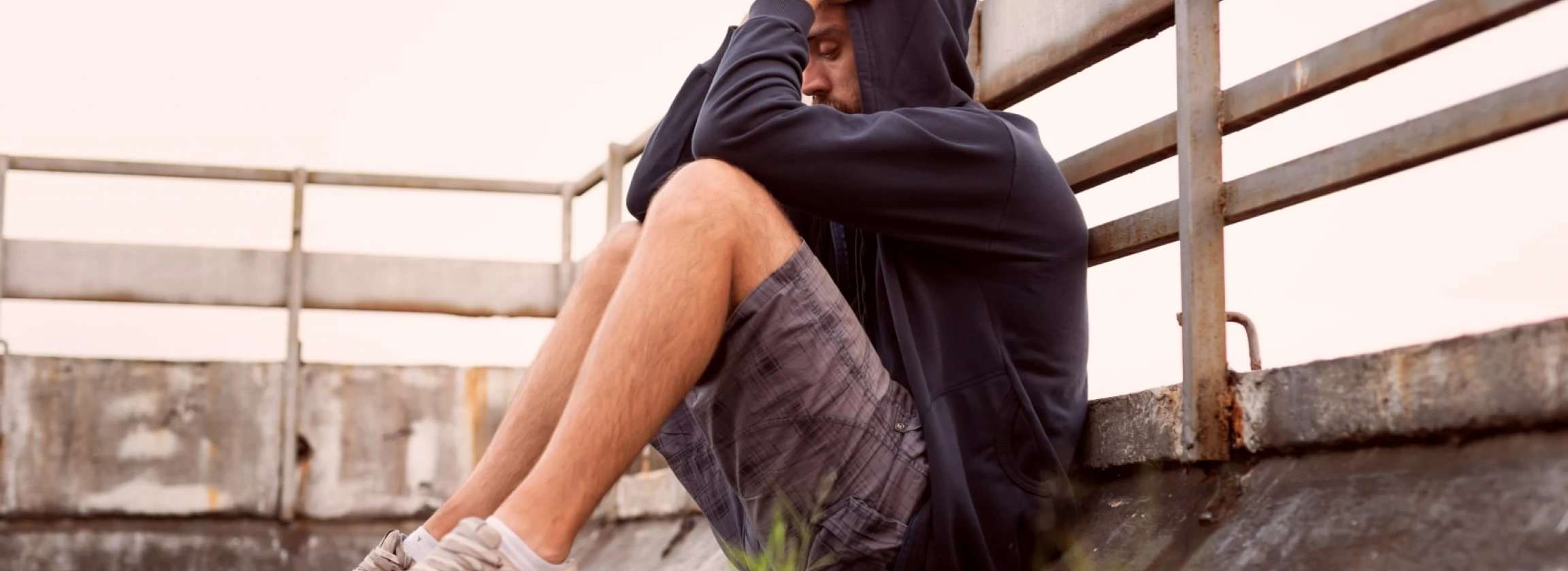 young man in a difficult situation