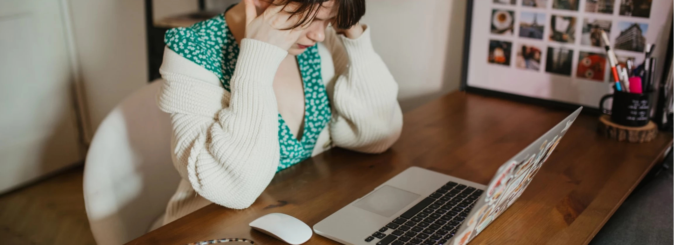 anxious woman tired of workload