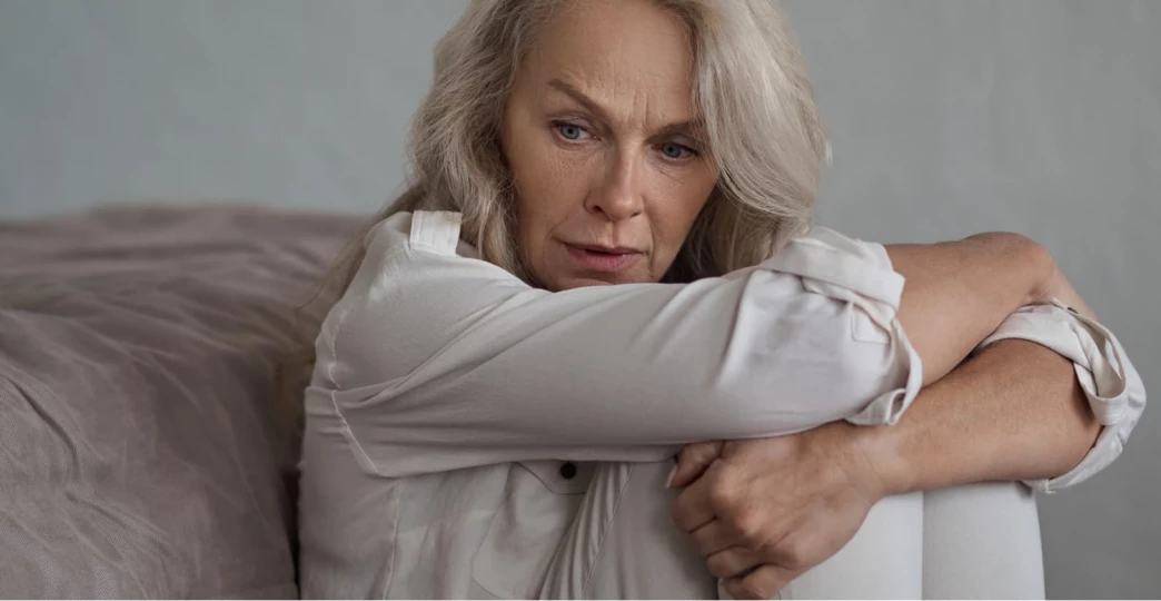 Dispirited mature woman suffering from depression