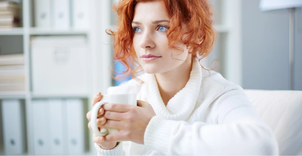 woman feel slightly relieved from anxiety