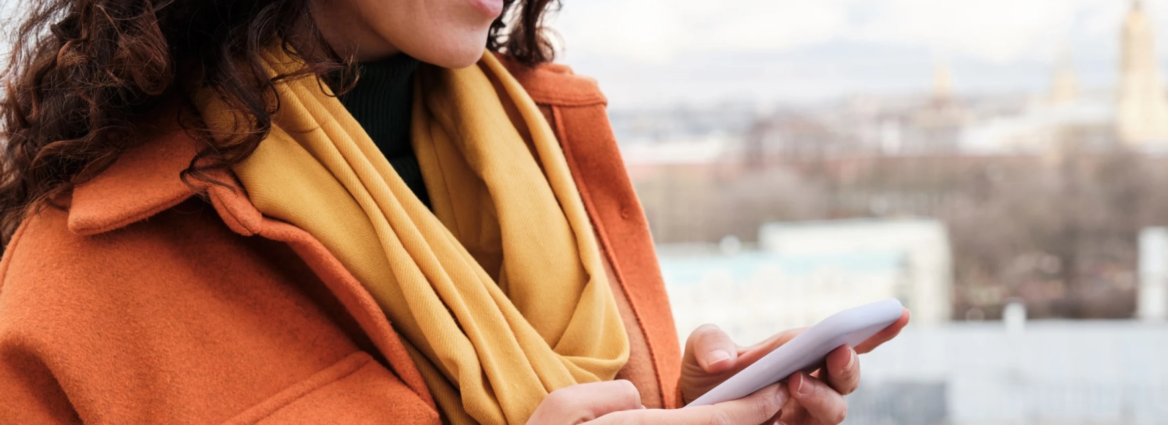 woman reading online message