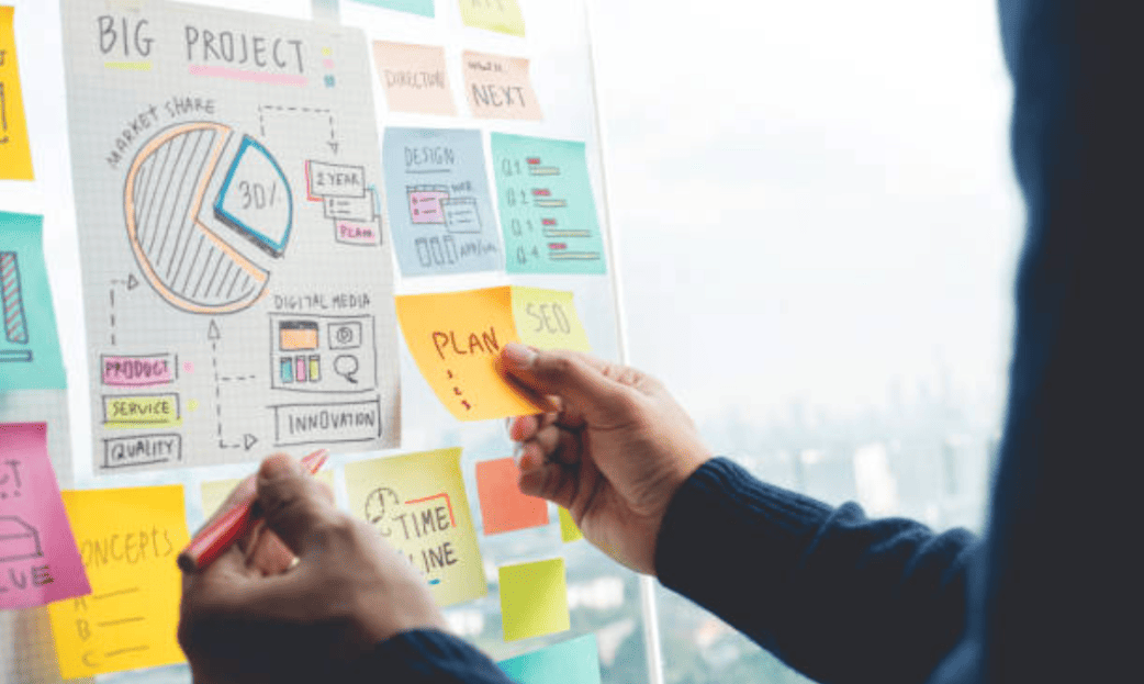 sticky notes with plans